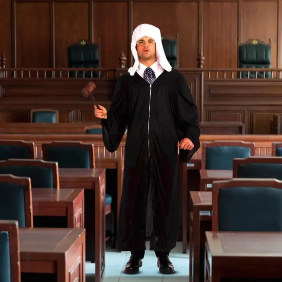 Judge Robe Costume Black Adult {3}