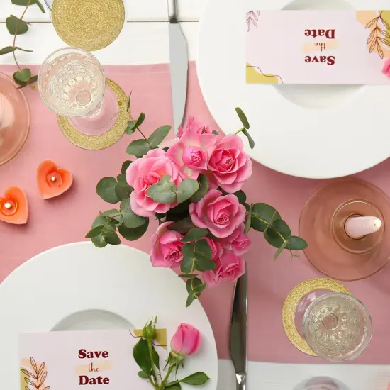 150 Pcs Braided Wicker Look Paper Beverage Coasters, 4" Round, Rustic Woven Cocktail Coaster {5}