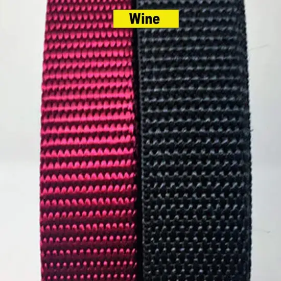 3/4-inch Polypropylene Webbing Wine & Black Sold by the Yard {1}