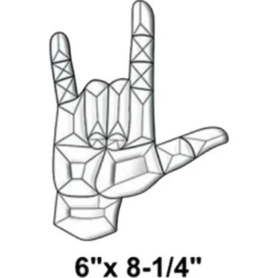 6" x 8-1/4" Exquisite Clear Glass I Luv U Hand Bevel Cluster EC168 {2}