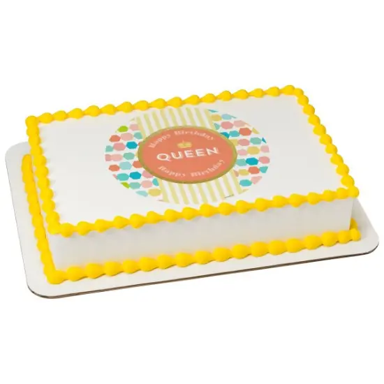 Happy Birthday Queen Edible Cake Topper Image 1/4 sheet {1}