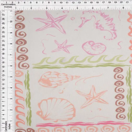 1 Yard Digital Under The Sea Mesh Knit Fabric, 56/58&Prime; Wide Polyester Spandex Blend PINK MULTI {5}