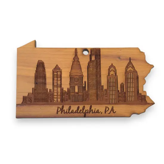 Philadelphia PA - Cedar Ornament {1}