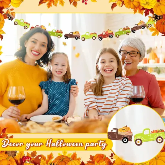 32 Pcs Thanksgiving Unfinished Wooden Cutout Fall Truck Pumpkin {4}