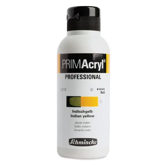 Schmincke Primacryl Professional Fluid Acrylic - Indian Yellow, 250 ml bottle {1}