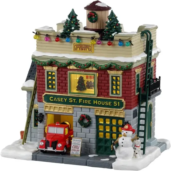 Lemax Jukebox Junction Village: Casey St. Firehouse 51 {1}