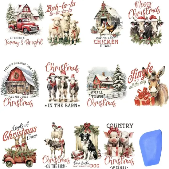 24 Sheets Vintage Christmas Rub On Transfers for Crafts {1}