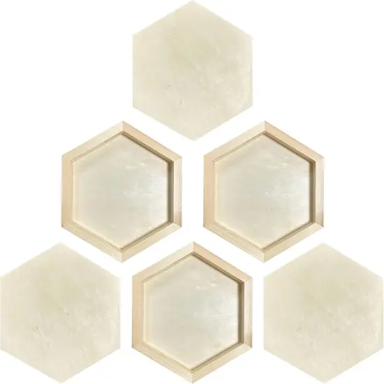 Hexagon Wood Canvas for Crafts, Framed Wooden Panel Boards for Painting (8x9 in,6 Pack) {1}