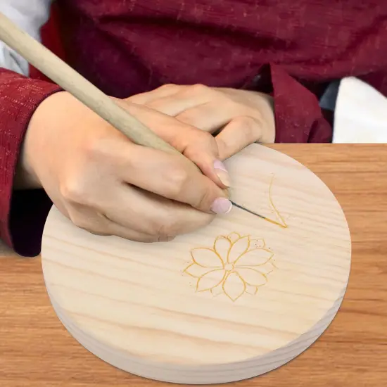 8 PCS 8 Inch Wooden Discs Circles, Unfinished Wood Coasters, Natural Wood Slices {5}