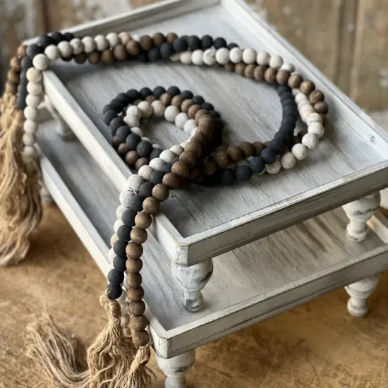 Beaded Garland 59" &ndash; Decorative Wooden Beads for Mantel, Tabletop, Holiday & Everyday Home D&eacute;cor - Holiday Tree {4}