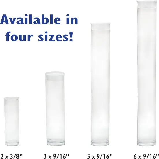 The Beadsmith Clear Plastic Tubes - 3-Inch-Long Round Tubes, 9/16 Inches in Diameter - Flat Caps - Use for Beads, Bath Salts, Wedding & Party Favors, Home or Office Storage - Bag of 25 {2}