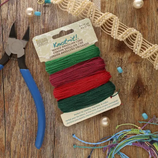 The Beadsmith Brazillian Waxed Cord Mix Vintage Christmas {4}