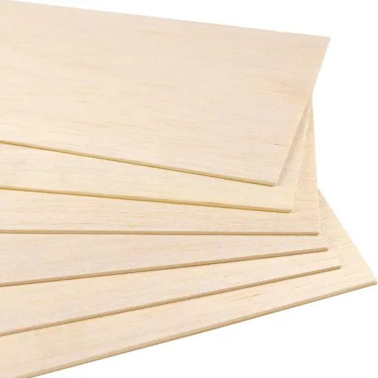 10 Pack Balsa Wood Sheets, Natural Unfinished Wood for House Aircraft-100x200x1.5mm {4}