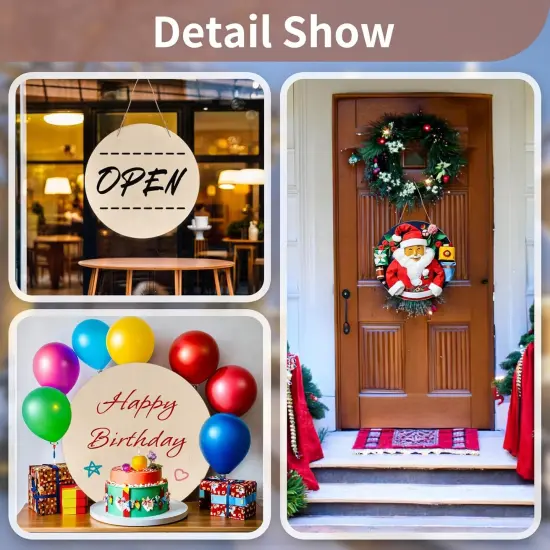 4Pcs 12 Inch Unfinished Wood Circles for Crafts {4}