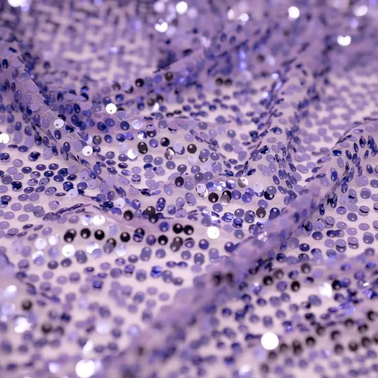 1 Yard Premium Mandy Mesh Sequin Fabric, 58" Cut Width, 50" Usable Width, 92% Polyester, 8% Spandex Steel {3}