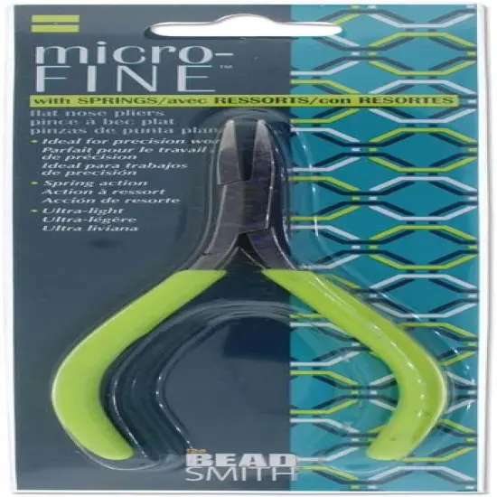 The Beadsmith Micro Mini Flat Nose Pliers with Springs - 5" Length {5}