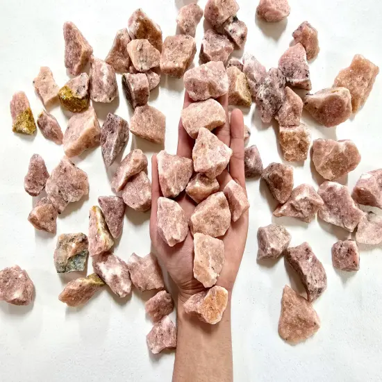 Strawberry Calcite Crystals Raw Rough Stones for Tumbling Vase Fillers and Crafts {1}