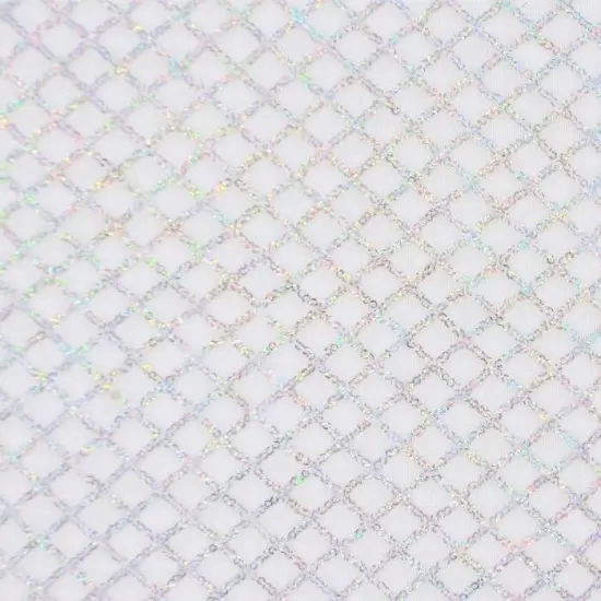 1 Yard Nina Stretch Mesh Sequin 4-Way Stretch Flair Mesh Sequin 58/60" Width Spring Green/Iridnt {7}