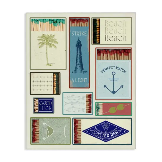 Stupell Industries Nautical Theme Matchboxes Canvas Design by Lil' Rue {1}