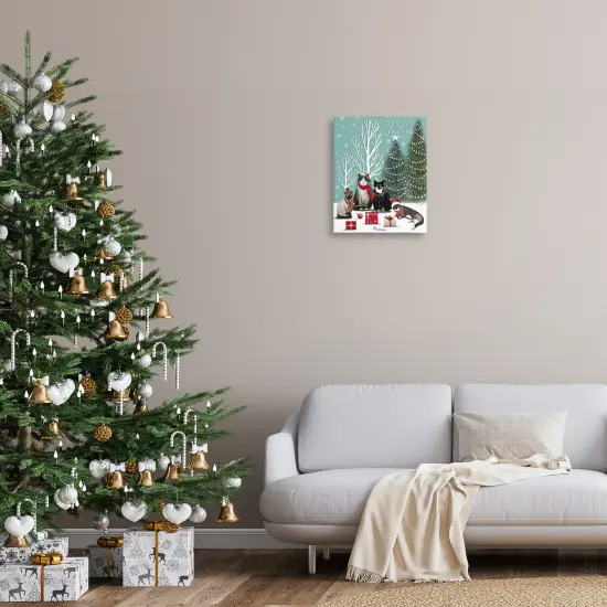 Stupell Industries Festive Winter Cats Scene Canvas Design by Elizabeth Tyndall {8}