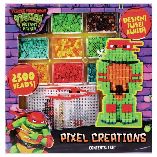 Tara Toy: 3D Pixel Creations - TMNT - 2500 Beads Kit, DIY Your Own 3D Character Figure, Design-Fuse-Display, Building Art & Craft Set, Licensed {1}