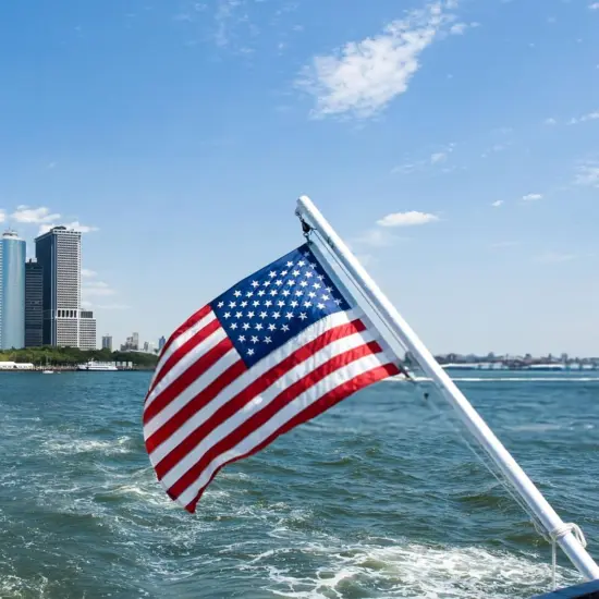 2 Pack American Flag 12x18 Inches Embroidered Small American Boat Flag Nautical Patriotic US United Flags for Outside with 2 Brass Grommets {2}