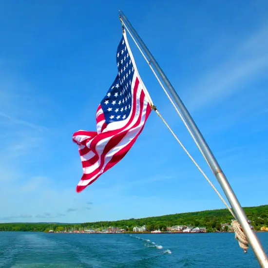 American Flag 12X18 Inches,USA Embroidered Star Stripe | 4-Ply Stitching Reinforcement | Two Brass Grommets Heavy Duty Nylon Samll US Whips Flags For Boat Marine Car Oustside Utv Atv {2}