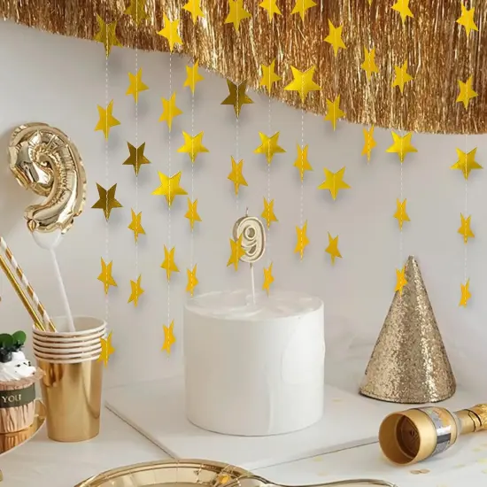 Gold Star Hanging Garlands Party Decorations {2}