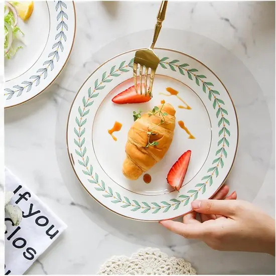 50 Pieces Clear Plastic Placemats Transparent Disposable Round Table Mats {5}