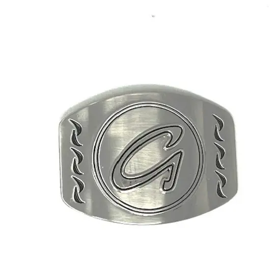 Belt Buckle Letter Casted Raised Nickle Plate 1.5" Loop Under with Prong {4}