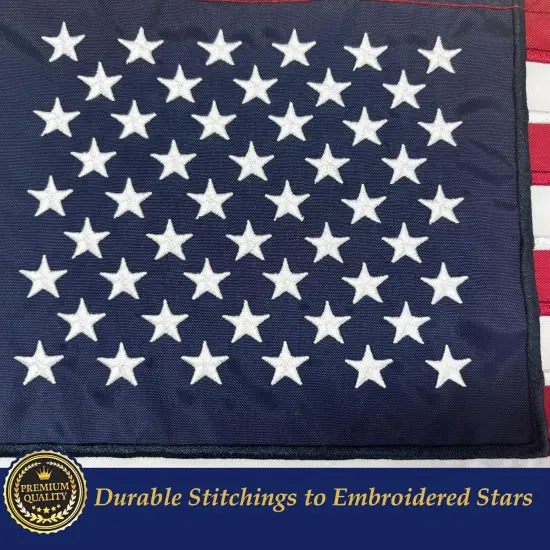 American USA Boat flag 16x24 US Flag - Heavy Duty Outdoor Unite States Flags Embroidered Stars Sewn Stripes with Brass Grommets {2}