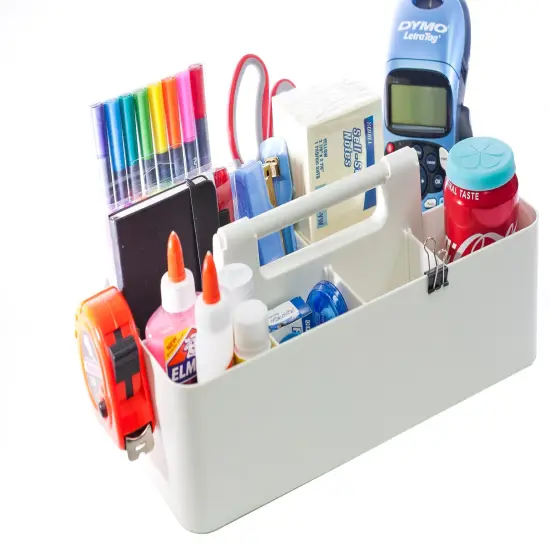 Enjoy Organizer 3 Pack Portable Caddy with Handle &ndash; 8 Compartments, Removable Dividers, School & Office Storage Bin- Made In USA {3}