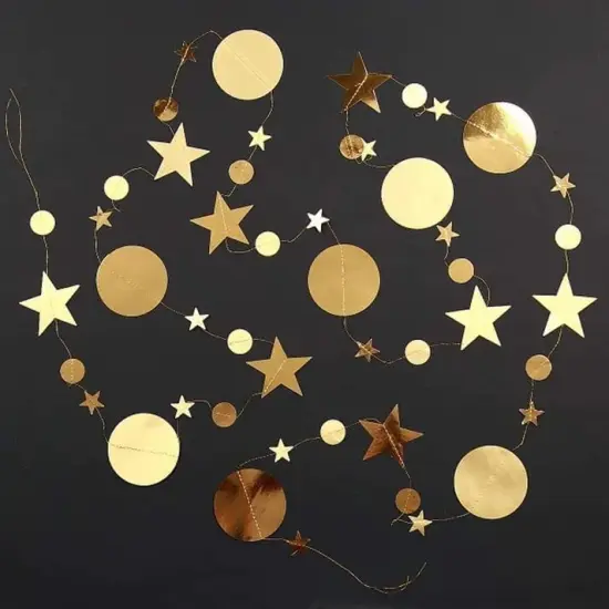 Gold Star Garlands Party Decorations Hanging {3}