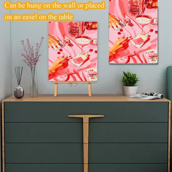 Paint by Numbers kit for Adults/Beginner Framed - Small Easy Acrylic Paint by Number Kits on Advanced Canvas 12x16 in, Retro Funny Drinks Paint Crafts for Home Decor with Framed {3}