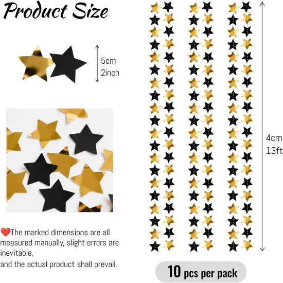 Gold Black Star Hanging Garlands Party Decorations {3}