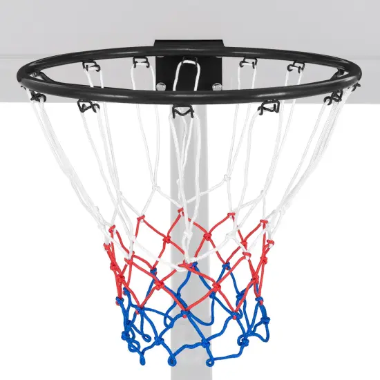15 Inch Basketball Rim Goal Replacement with All Weather Net and Metal Pipes Perfect for Indoor or Outdoor Black {4}
