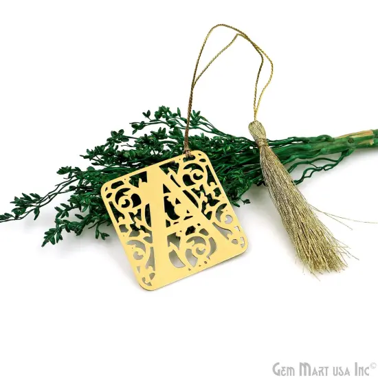 A Alphabet Bookmark With Tassel. Gold Plated Bookmark, Reader Gift, Handmade Bookmark, Page Marker, Aesthetic Gift. 50mm {4}