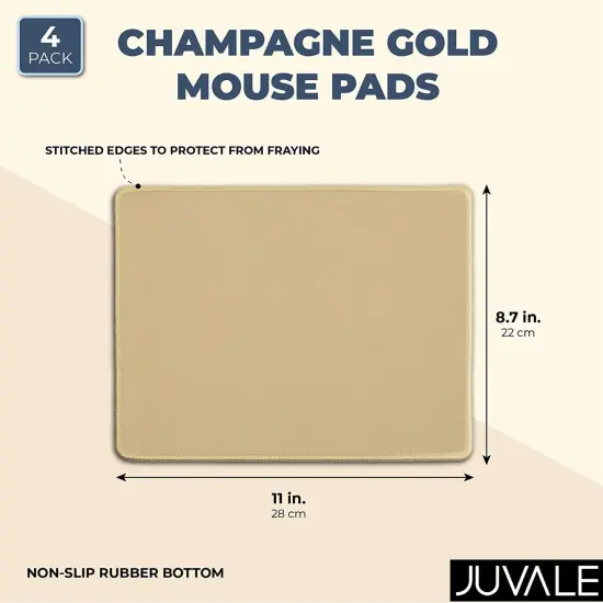 Anti Slip Rubber Mouse Pad in Gold for Office Desk (4 Pack) {2}