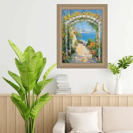 French Silver Leaf Ornate Picture Frame 40x60 frame {6}