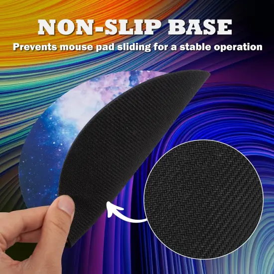 Insten Nebula Galaxy Mouse Pad Round, Non Slip Rubber Base, Smooth Surface Mat, For Home Office Gaming, Purple {4}