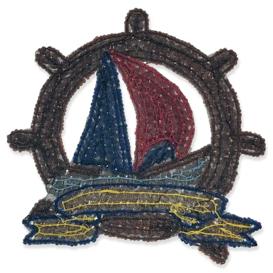 Captains Wheel with Sailboat Sequin Applique {2}