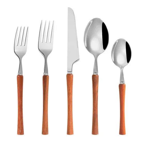Rosewood Flatware Set Silver {1}