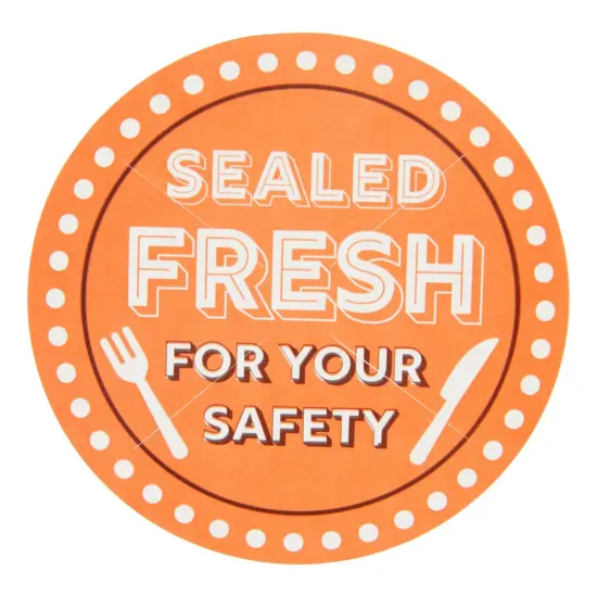 1000-Pieces of Tamper Evident Labels Roll for Food Delivery, 2 Inch Round Sealed Fresh for Your Safety Stickers, Tape for Restaurant Packages, Diners, Business Labeling {7}