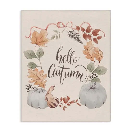 Stupell Industries Hello Autumn with Garland Canvas Wall Art Design by Andrea Jasid Grassi {1}