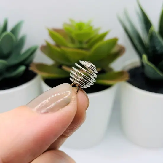 Antique Silver Spiral Lantern Bead Cages, 8x9mm {3}