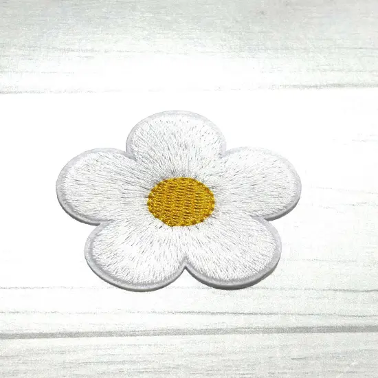 Flower embroidered patch Purple {2}