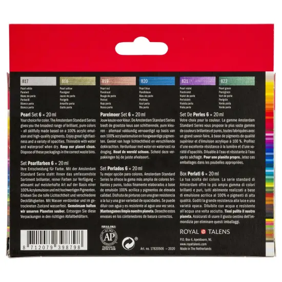 Amsterdam Standard Acrylic Paint Set 20ml 6/Pkg-Pearl {4}