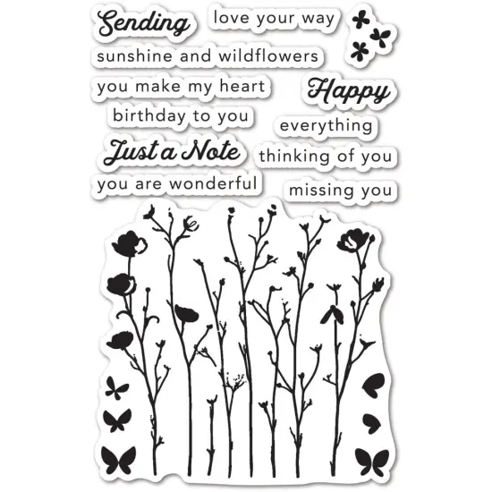 Memory Box Clear Stamps-Sunshine And Wildflowers {1}