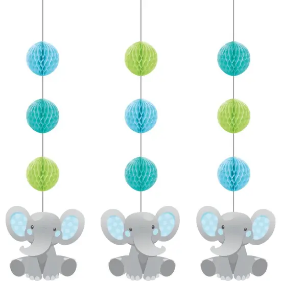 Enchanting Elephants Boy Hanging Cutouts - 3ct {1}