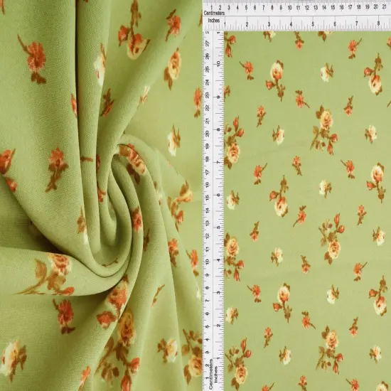 1 Yard 100% Polyester CEY Ditsy Floral Print Fabric, 58/59" Wide SAGE {1}